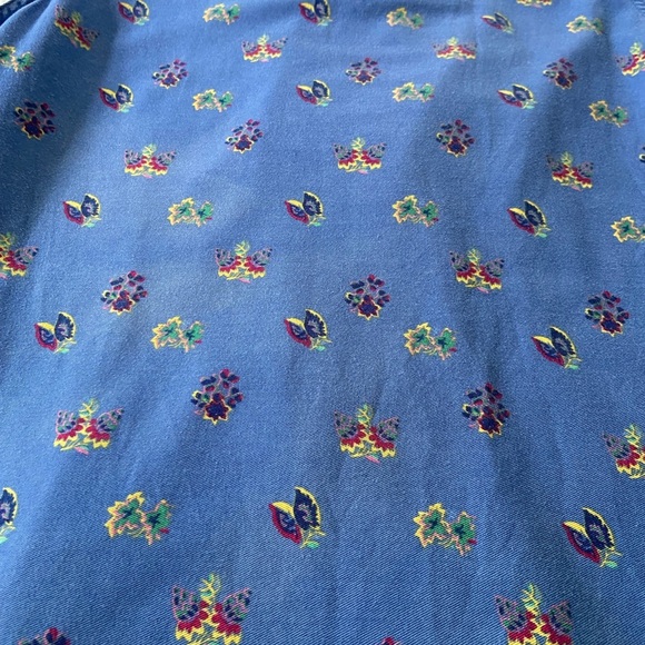 A.M.I. Vintage Blue Floral Sheath Dress Sleeveless Cotton Knee Length Size XL - Picture 7 of 12